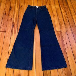 & Other-stories Women's Navy and Blue Flare Jeans